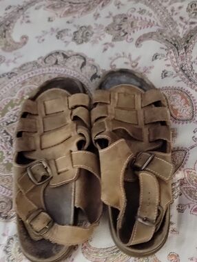 Bass Men's Brown Leather Fisherman Sandals